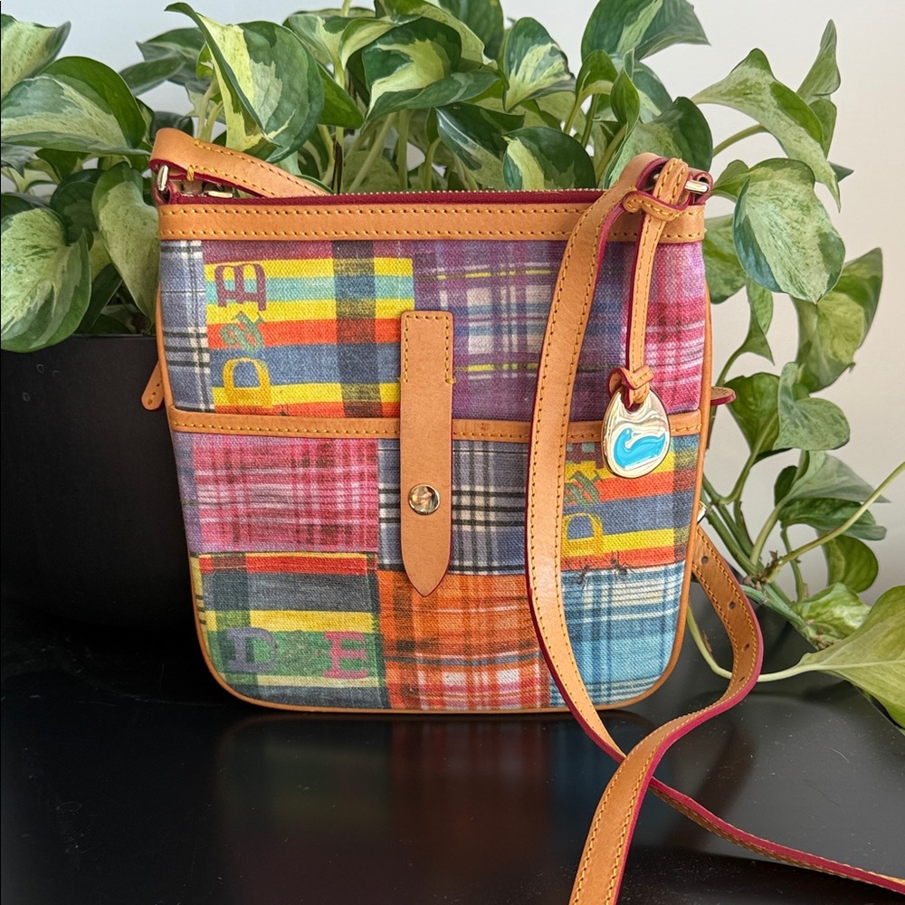 Dooney & Bourke Multicolor Plaid Crossbody - Y2K Letter carrier style